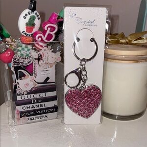 NEW!! 🩷🩷Crystal Pink Heart 🩷 Purse Charm/Key Holder🩷🩷